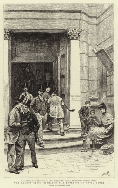 ロンドン証券取引所、カペルコートの入り口 作： William Lockhart Bogle